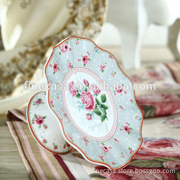6.25 Inches Elegant Flower Shaped Cake plate with foot Color Box